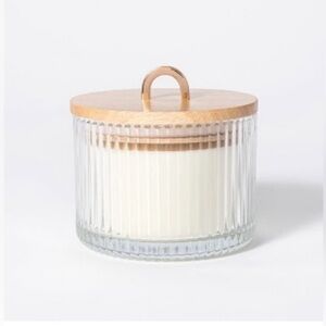 Wood Lidded Ribbed 3-Wick Masala Rose Candle Threshold Studio McGee